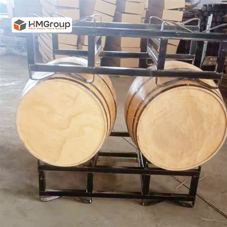 Wine barrel stacking rack
