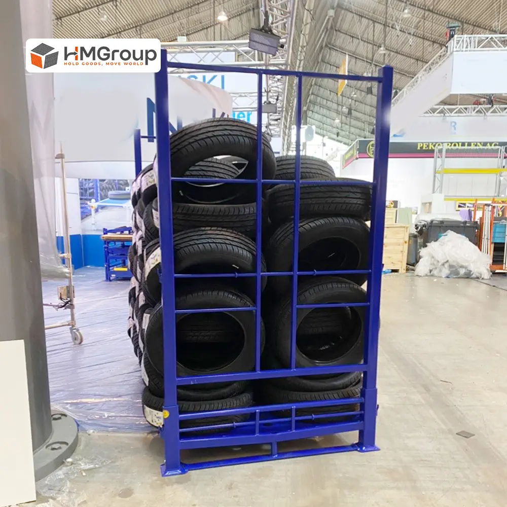 heavy duty foldable tyre stacking rack