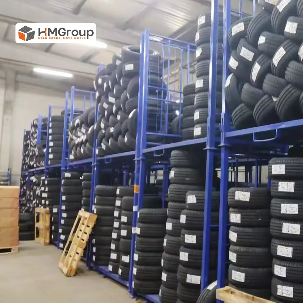 metal storage tyre stacking racks