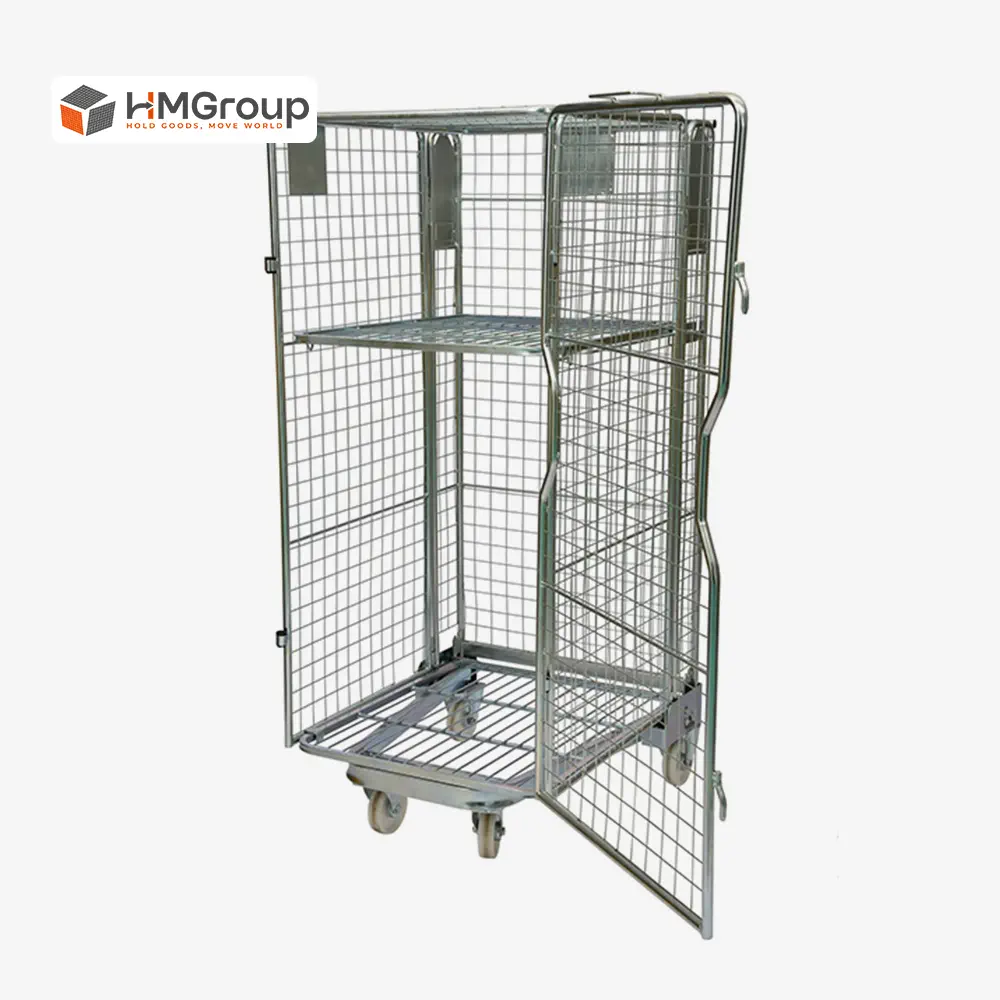 metal supermarket roller container